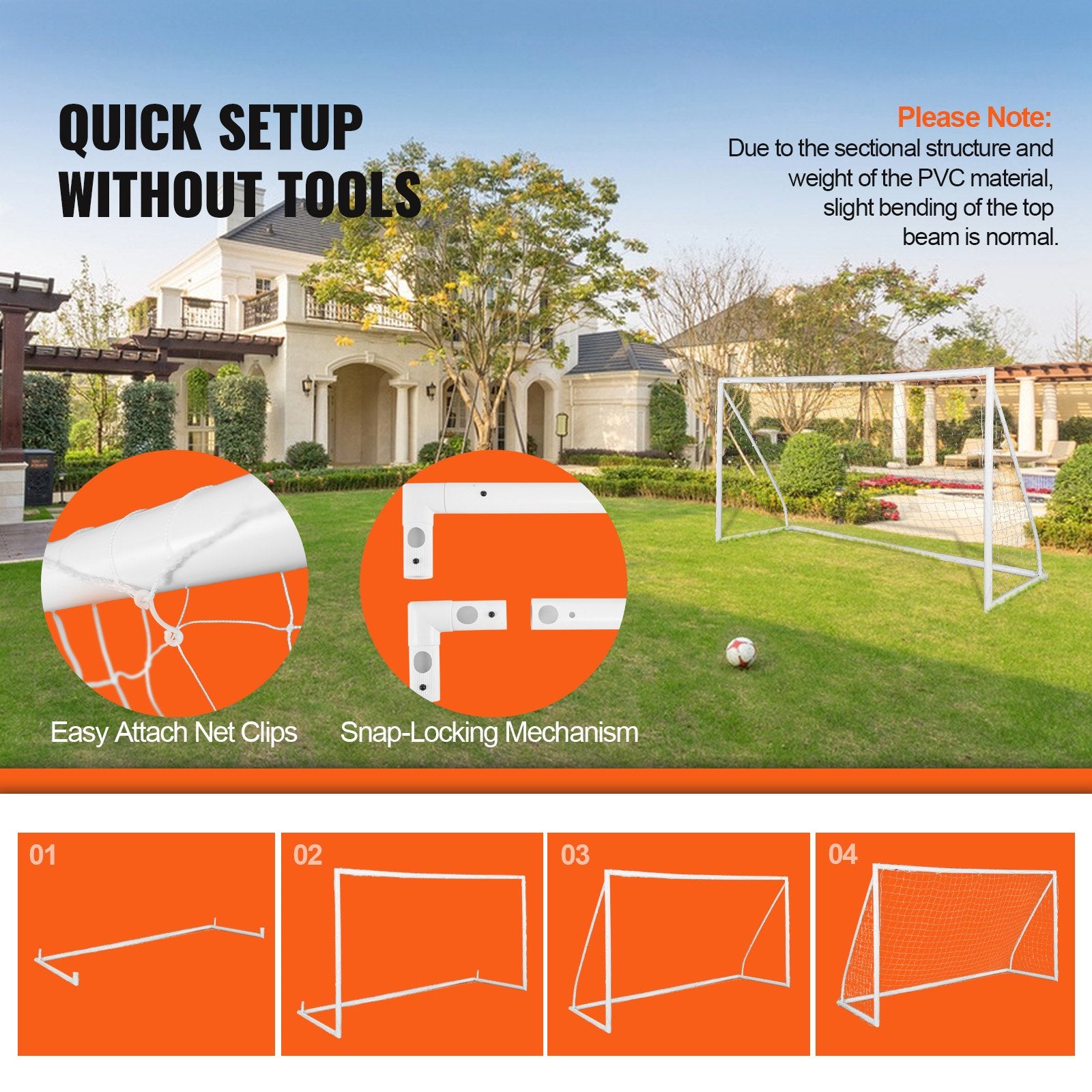 Portable Soccer Goal with net, 12x6 Ft