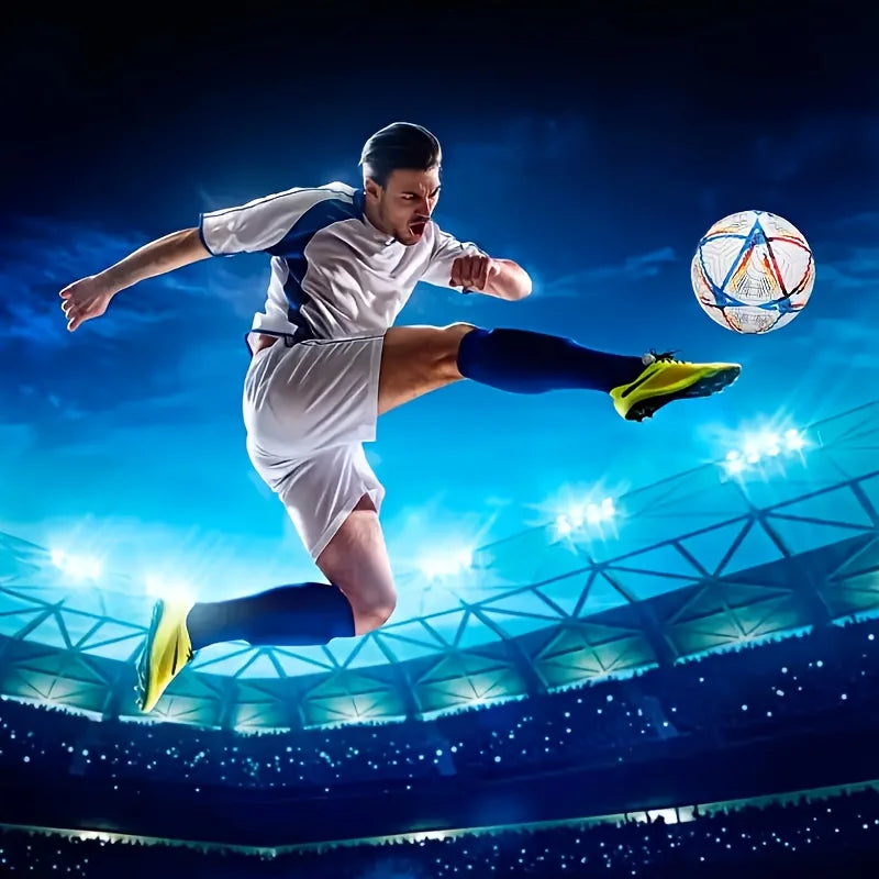 Machine-Stitched Soccer Ball, Durable PU Training Match Ball