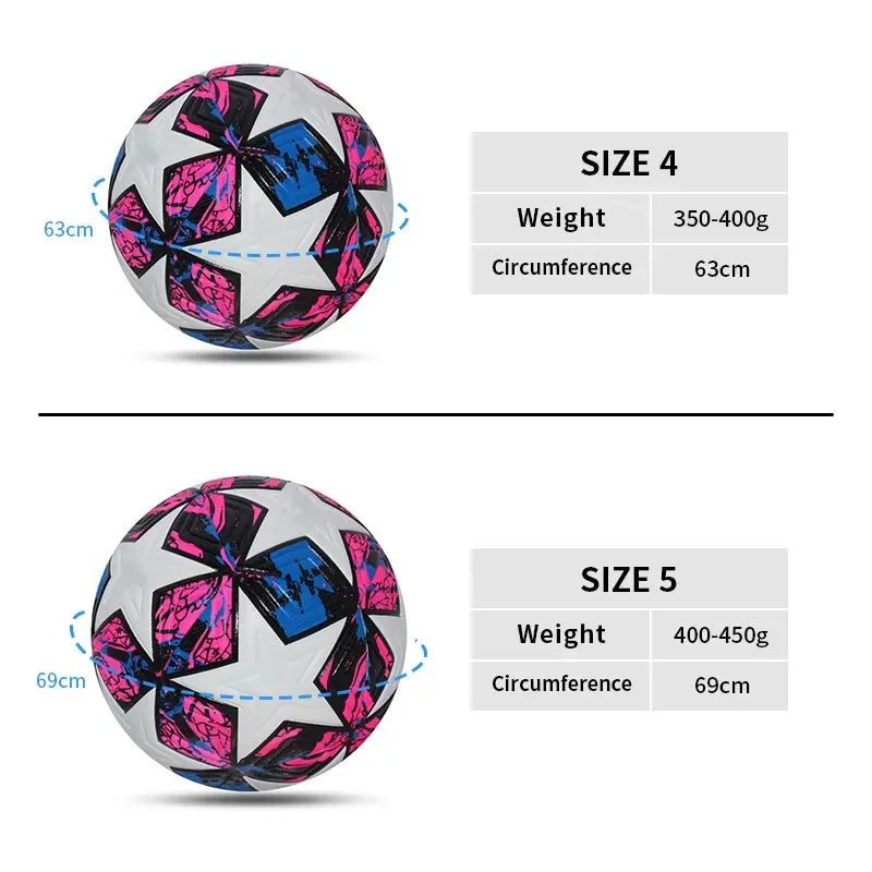 Soccer Ball size #5 Outdoors Match Ball -  Seamless High Quality PU Material