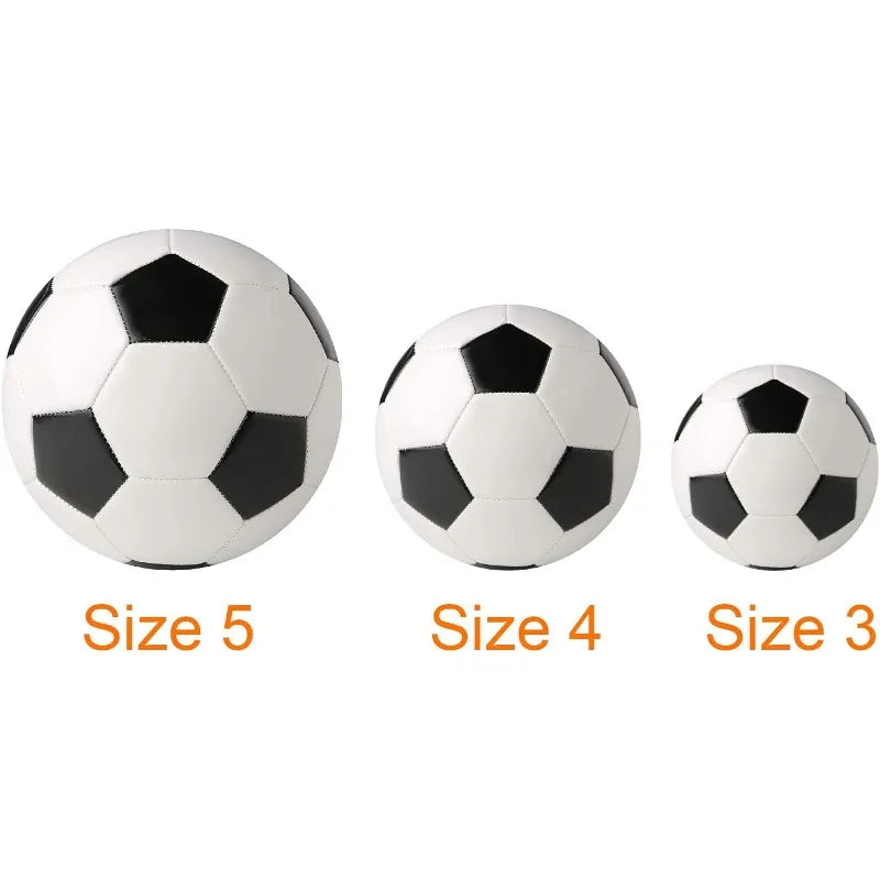 Size 3,4,5 Professional Training Soccer Balls - Classic White/Black
