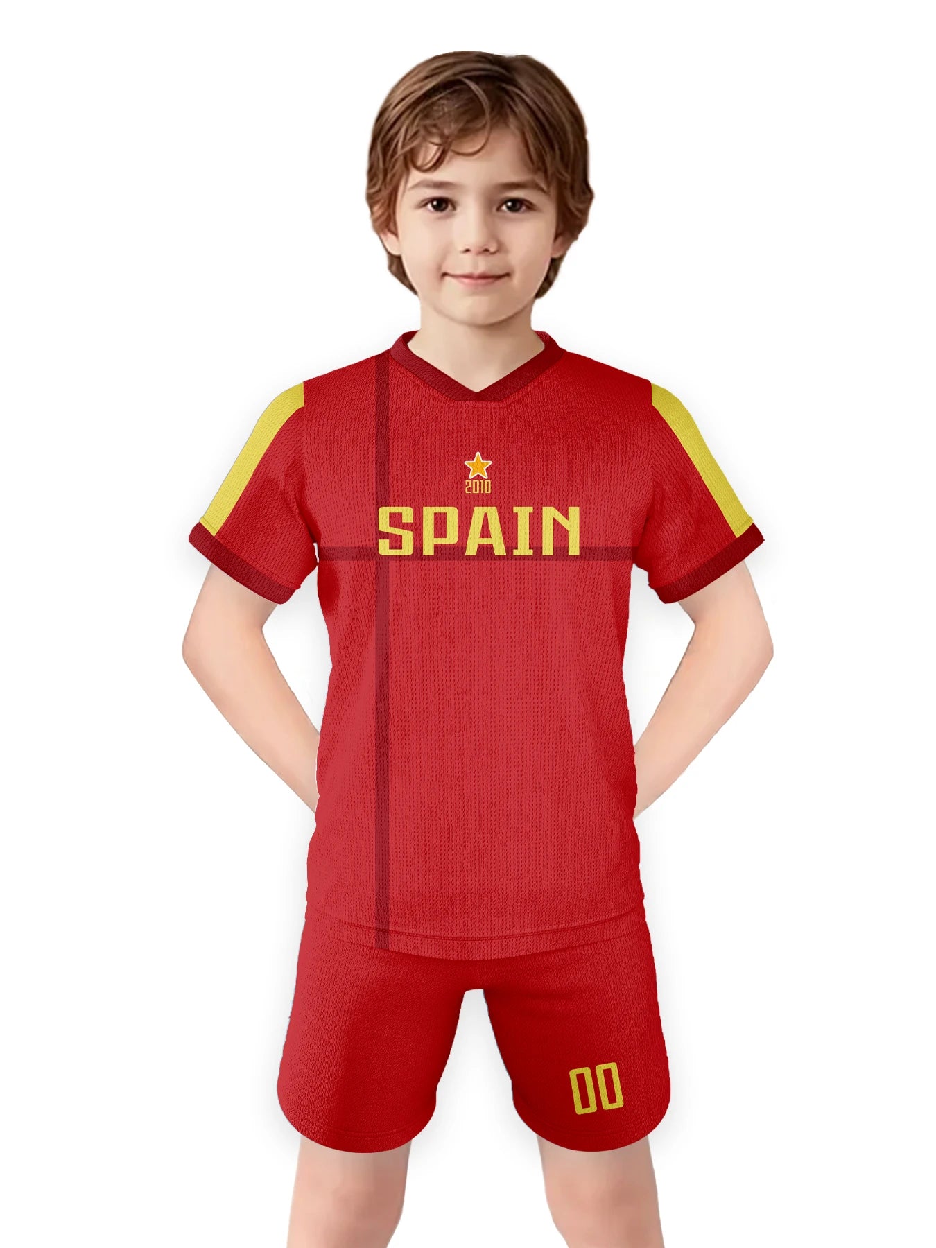 Spain Boys & Girls Soccer Uniform Sets with Personalized Name, Number
