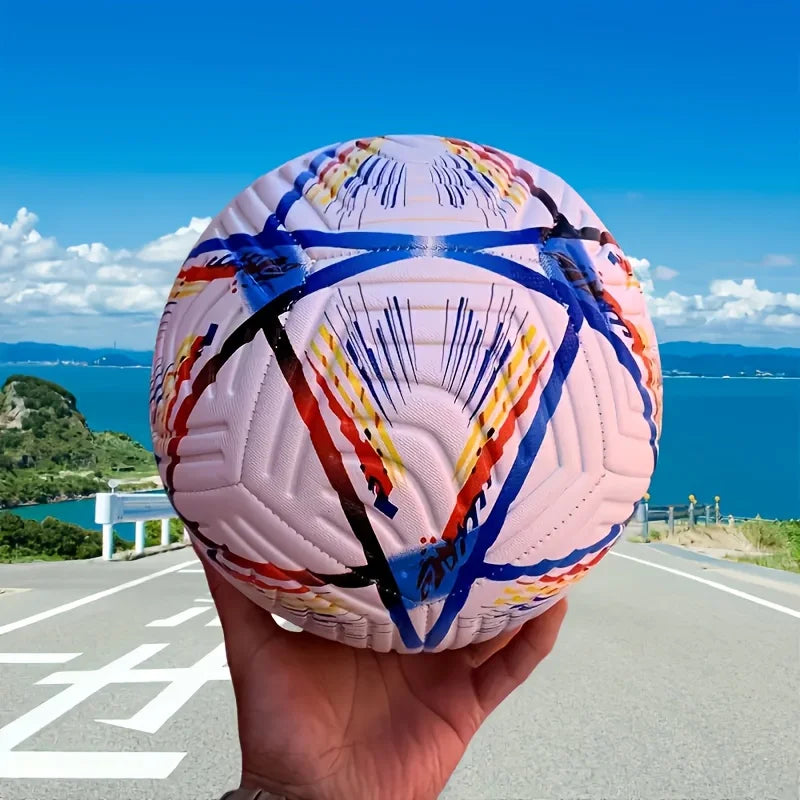 Machine-Stitched Soccer Ball, Durable PU Training Match Ball