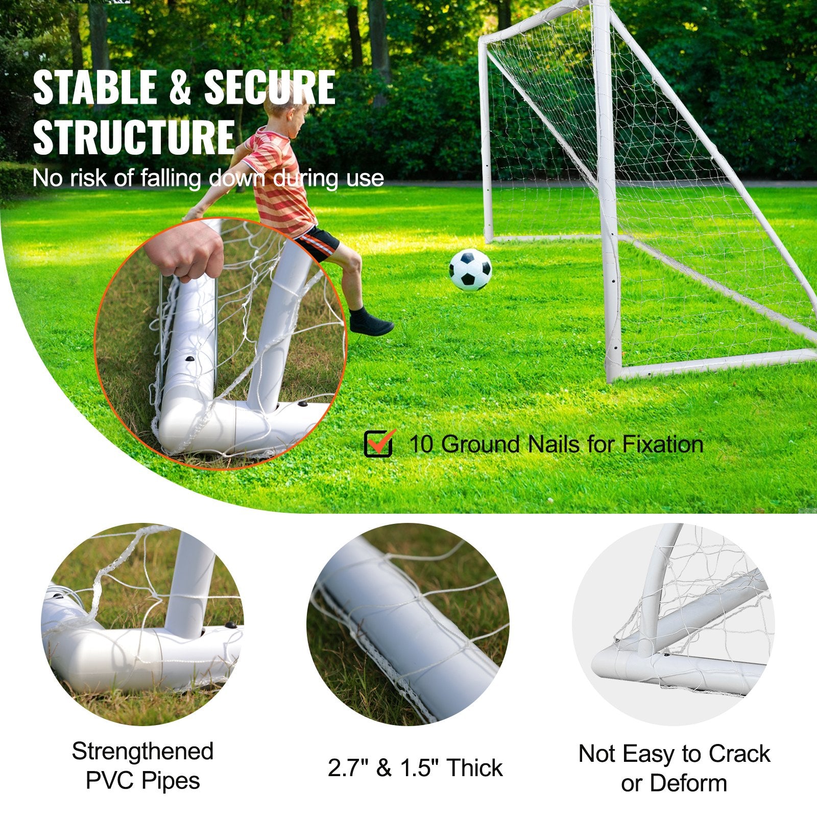 Portable Soccer Goal with net, 12x6 Ft